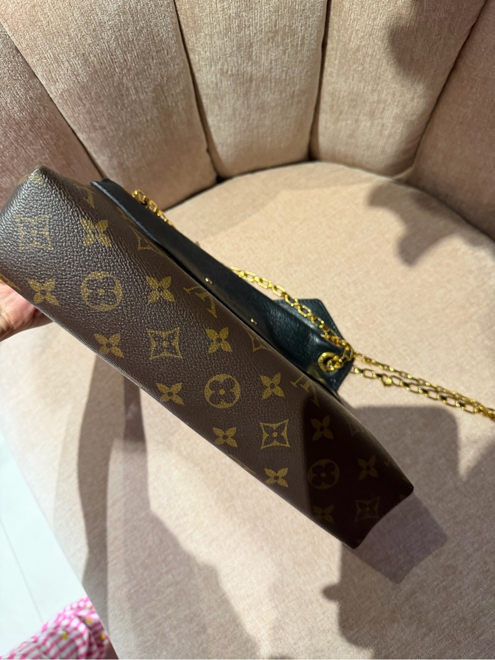 Louis Vuitton Brown Monogram & Black Leather Chain Shoulder Bag - Picture 10 of 14